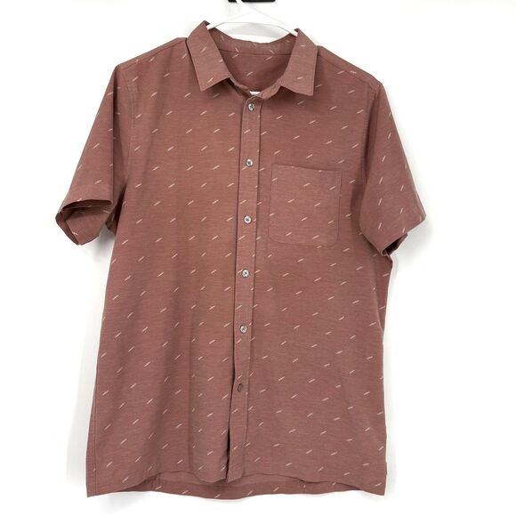 Vuori Other - Vuori Shirt Button Down Bridge Performance Short Sleeve Stretch Mauve Men Size M